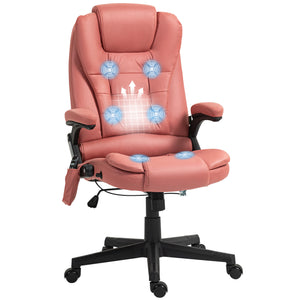 English Elm HOMCOM Executive Massage Office Chair with 6-Point Vibration, Lumbar Heat, Recline & Remote Control Red W2225P229772