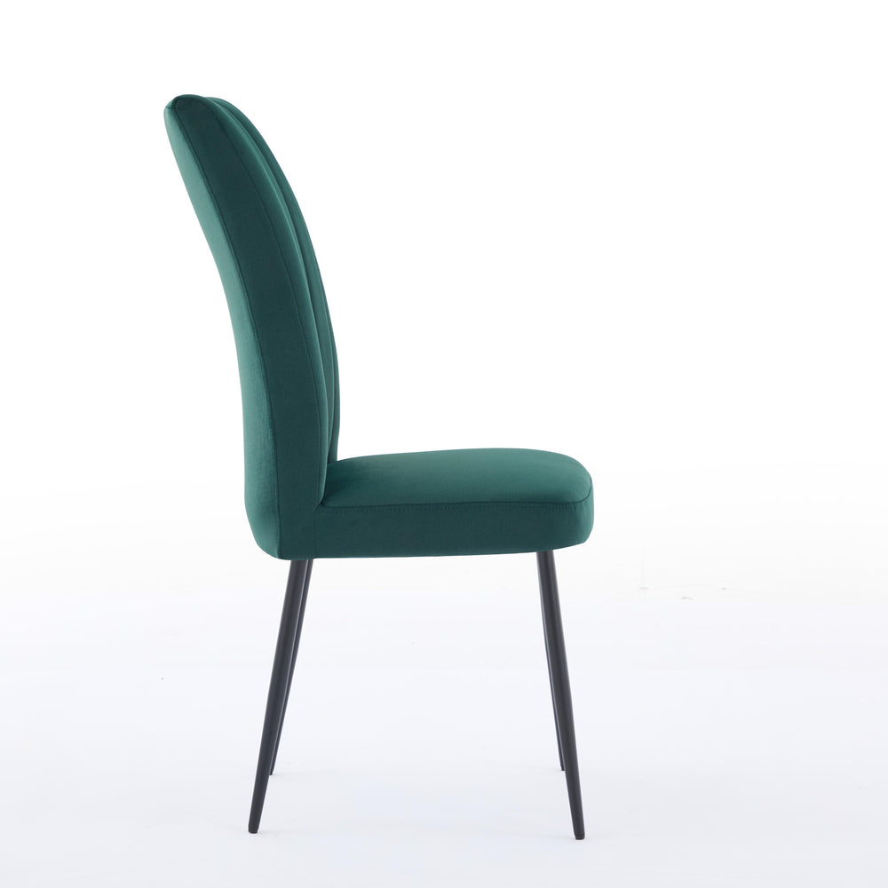 English Elm Adjustable Green Velvet Dining Chair Set Of 2 - Modern Minimalist Design For Kitchens & Restaurants W3615P340424