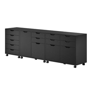 Winsome Wood Halifax 3-piece Mobile Cabinet Set With File Drawer & Easy-glide Storage - Versatile Black Finish Black Composite Wood 20346-winsome-wood