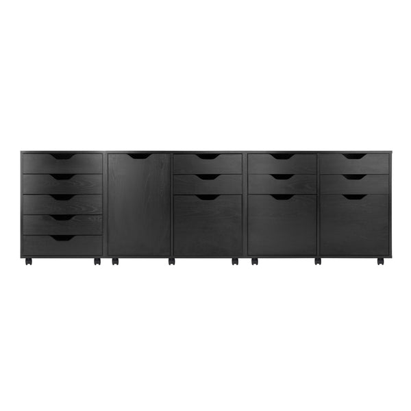 Winsome Wood Halifax 3-piece Mobile Cabinet Set With File Drawer & Easy-glide Storage - Versatile Black Finish Black Composite Wood 20346-winsome-wood