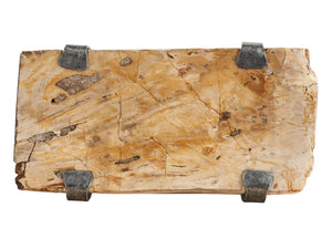 Lexington Artistica Home Wyatt Spot Table - Unique Hand-forged Iron Base With Stunning Petrified Wood Slice For Home Decor Natural Iron Wood 2035-955