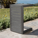 Christopher Knight Home® - Noble House - Cape Coral Outdoor Grey Aluminum C-Shaped Side Table