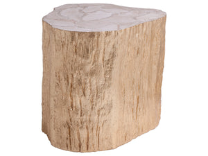 Lexington Artistica Home Trunk Natureform Side Table - Unique Mixed Media Design With Fossilized Clam Shell Top For Homes Gold Wood 2036-952