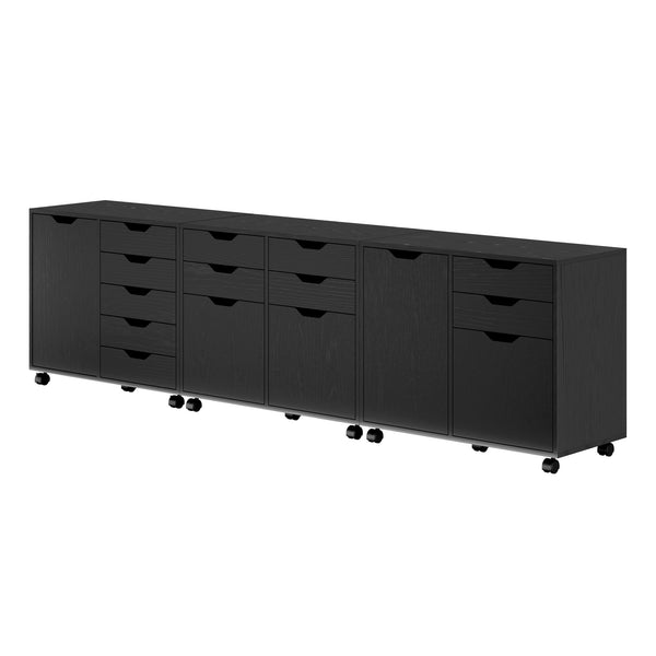Winsome Wood Halifax 3-piece Mobile Cabinet Set With File Drawer & Easy-glide Storage - Versatile Black Finish Black Composite Wood 20361-winsome-wood