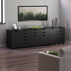Winsome Wood Halifax 3-piece Mobile Cabinet Set With File Drawer & Easy-glide Storage - Versatile Black Finish Black Composite Wood 20361-winsome-wood