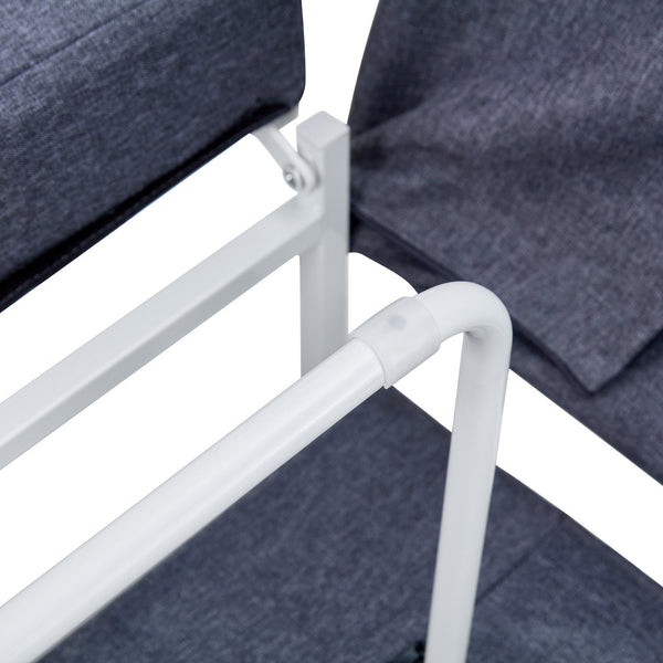 English Elm Folding Ottoman Bed with Adjustable Backrest, Metal Frame 550lb Capacity, Space-Saving Convertible Futon Sofa Chair W1935P256906