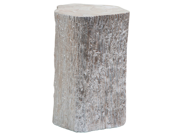 Lexington Artistica Home Trunk Accent Table - Unique Natureform Design With Fossilized Clam Shell Top For Stunning Decor Silver Leaf Wood 2037-951