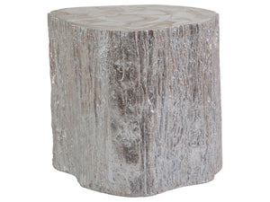 Lexington Artistica Home Trunk Natureform Side Table - Unique Mixed Media Design With Fossilized Clam Shell Top For Homes Silver Leaf Wood 2037-952