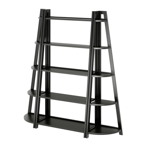 Winsome Wood Adam 3-piece A-frame Shelving Set In Black - Stylish 5-tier Ladder & Corner Shelves For Small Spaces Black Solid Wood 20373-winsome-wood