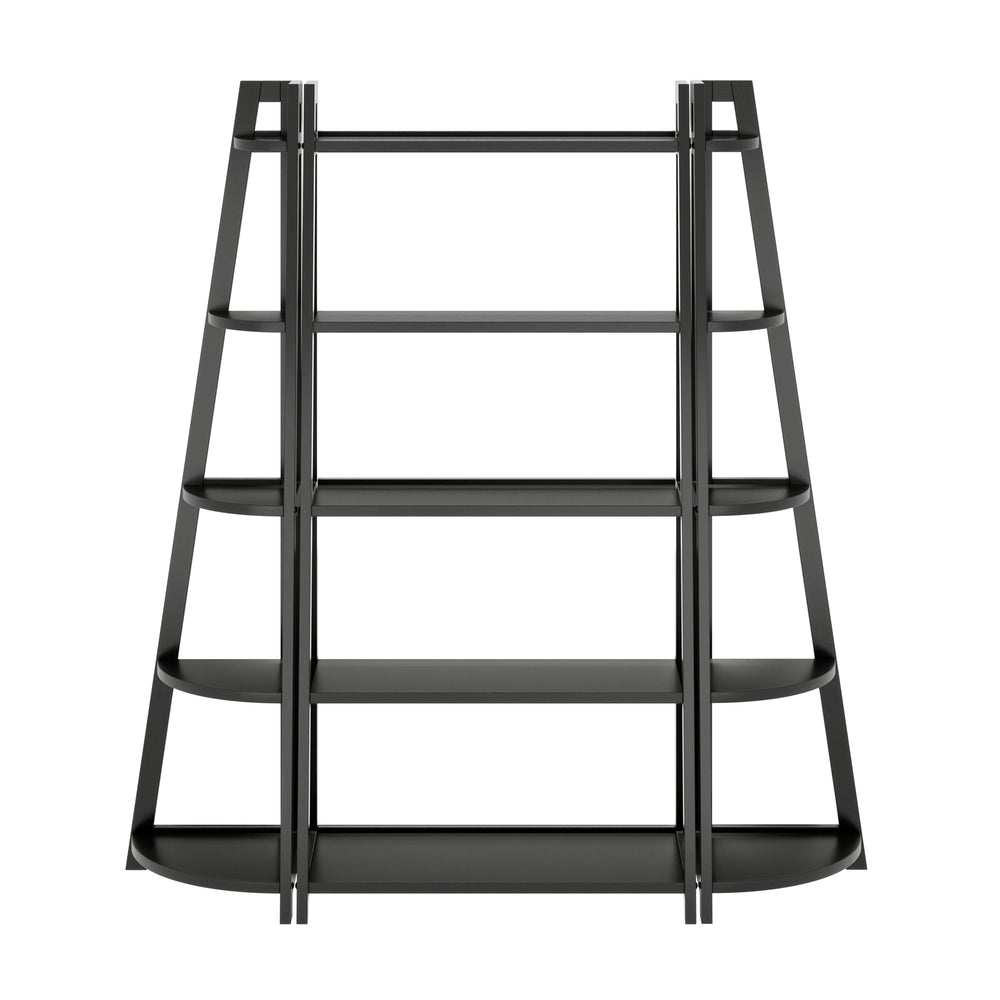 Winsome Wood Adam 3-piece A-frame Shelving Set In Black - Stylish 5-tier Ladder & Corner Shelves For Small Spaces Black Solid Wood 20373-winsome-wood