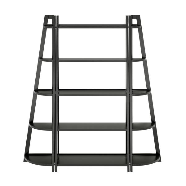 Winsome Wood Adam 3-piece A-frame Shelving Set In Black - Stylish 5-tier Ladder & Corner Shelves For Small Spaces Black Solid Wood 20373-winsome-wood