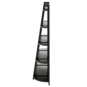 Winsome Wood Adam 3-piece A-frame Shelving Set In Black - Stylish 5-tier Ladder & Corner Shelves For Small Spaces Black Solid Wood 20373-winsome-wood