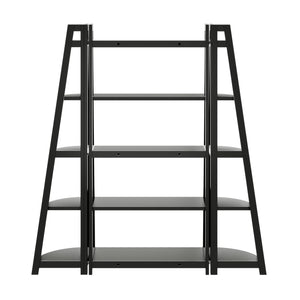 Winsome Wood Adam 3-piece A-frame Shelving Set In Black - Stylish 5-tier Ladder & Corner Shelves For Small Spaces Black Solid Wood 20373-winsome-wood