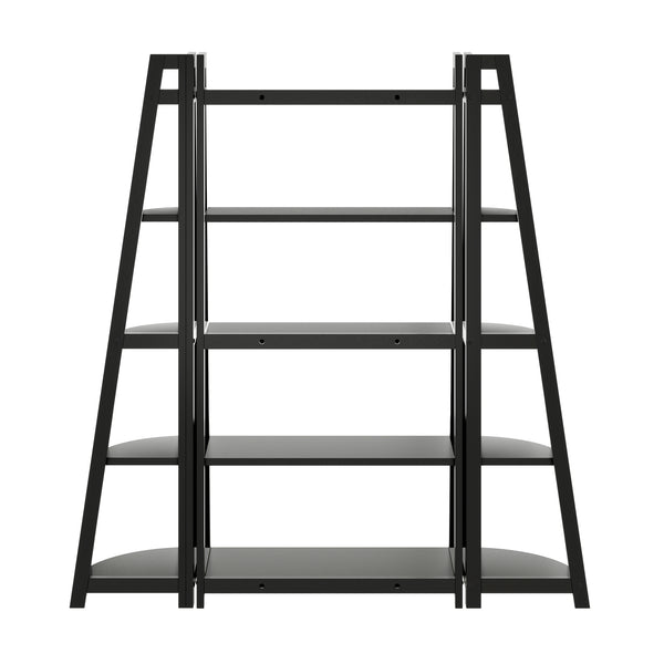 Winsome Wood Adam 3-piece A-frame Shelving Set In Black - Stylish 5-tier Ladder & Corner Shelves For Small Spaces Black Solid Wood 20373-winsome-wood