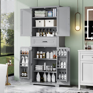 English Elm Christopher Knight Home® - Bathroom Storage Cabinet with Doors Drawer and Adjustable Shelves — MDF Build, Anti-Tip Safety, Modern Appeal Grey N759P241667E