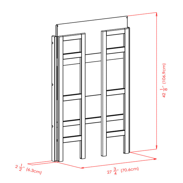 Winsome Wood Torino 3-tier Folding Storage Shelf With 2 Stylish Fabric Baskets For Smart Organization Solutions Black Solid Wood 20382-winsome-wood