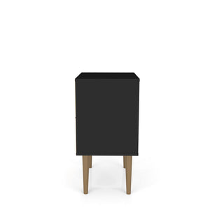Manhattan Comfort Liberty Mid-Century Modern Nightstand Black 203AMC8