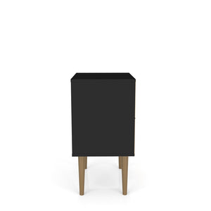 Manhattan Comfort Liberty Mid-Century Modern Nightstand Black 203AMC8