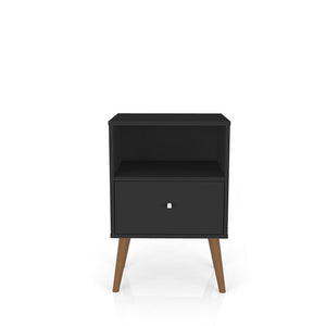 Manhattan Comfort Liberty Mid-Century Modern Nightstand Black 203AMC8