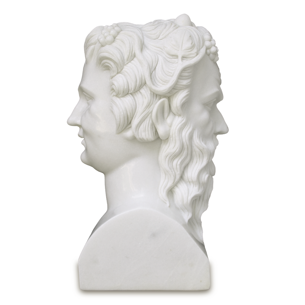 Hector Marble Bust Sculpture - Stunning Two-Sided Mythological Art Piece for Home Décor Showcase