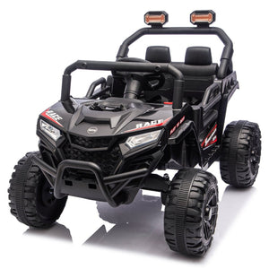English Elm 12v Kids Electric Utv with 4-wheel Suspension Anti-collision Bar and 2-hour Battery Black W1578P343329