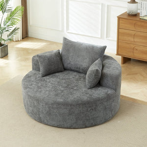 English Elm 55'l Chenille Sleeper Accent Chair Fluffy Cloud Design for Bedroom or Lounge W834P431181