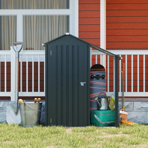 English Elm Campcraft Galvanized Steel Outdoor Storage Cabinet with Lockable Compartment and Firewood Rack W1598P382301