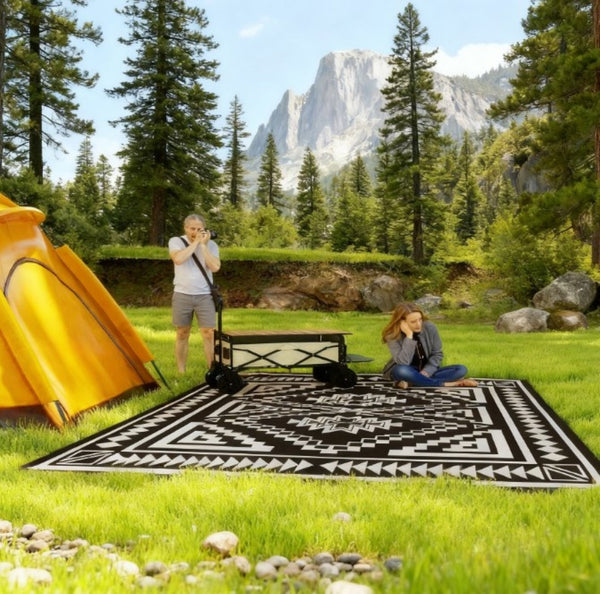 English Elm Outdoor Reversible Polypropylene Rug with Carry Bag for Patio Camping and Rv Use T3971P421004