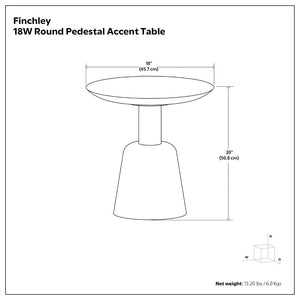 English Elm Finchley Solid Mango Wood Round Side Table with Sculptural Pedestal Base for Living Room B136P419898