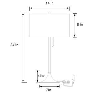 English Elm Bellflower Gold 24-Inch Contemporary Drum Shade Table Lamp For Elegant Ambient Lighting & Style B062P299853