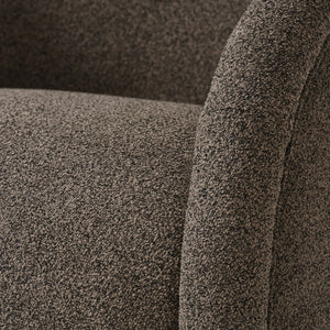 English Elm Sabbo Bouclé Swivel Accent Chair Walnut Wood Base Cozy Reading Nook Seating N767P388923M