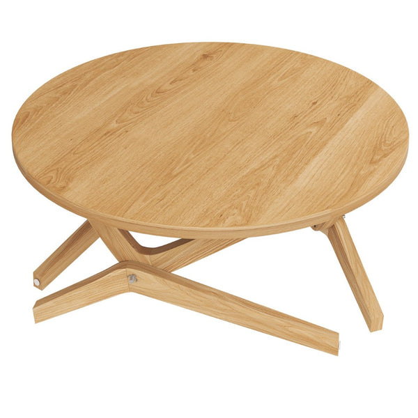 English Elm Round Solid Rubberwood Adjustable Height Coffee Cocktail Table for Modern Living Rooms N735P369877N