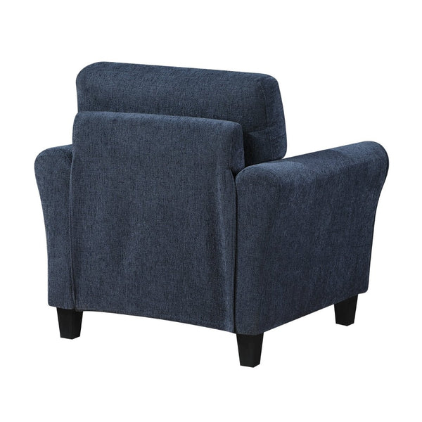 English Elm Contemporary Blue Chenille 3 Piece Living Room Set with Pocket Coil Cushioned Seating B011S02486