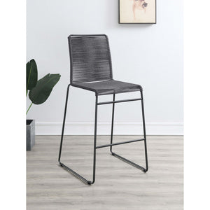English Elm Jerome Charcoal Woven Rope Bar Chairs Set Of 2 – Modern Comfort For Stylish Home Bars & Dining Nooks B062P344942