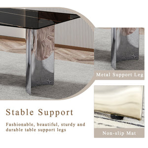 English Elm Table And Chair Set - Modern Minimalist Dining Ensemble With Imitation Marble Top & Pu Cushions W1151S04188-GIGA