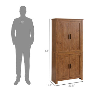 English Elm Spacious Antique White Pantry Cabinet Five Tier Shelving Traditional Kitchen Storage T3971P428732