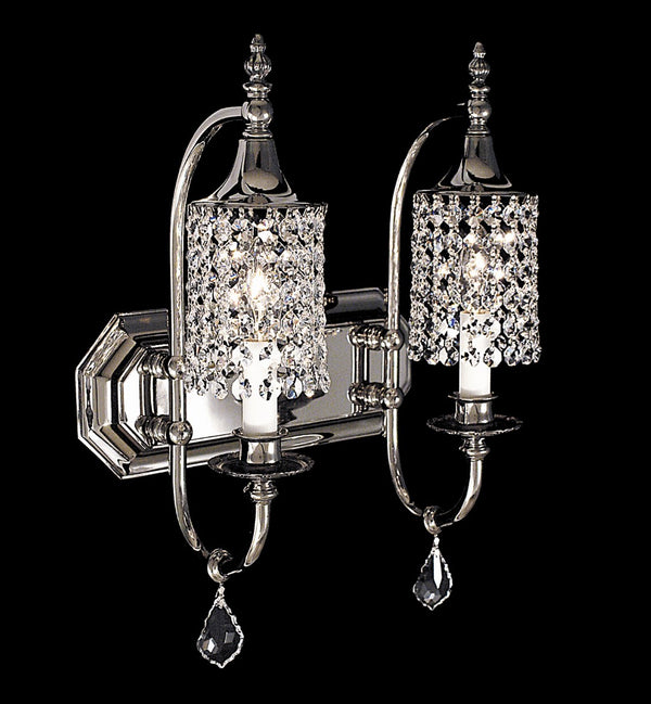 Framburg 2-light Elegant Crystal Sconce – Flirtatious Design With Usa-made Quality For Stunning Home Décor Polished Silver Metal 2042 Ps