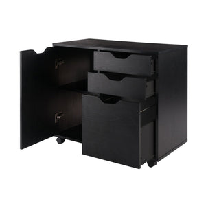 Winsome Wood Halifax Mobile Filing Cabinet With 3 Drawers & Side Storage - Sleek Black Design For Home Office Black Composite Wood 20431-winsome-wood
