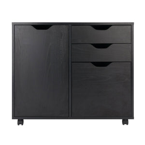 Winsome Wood Halifax Mobile Filing Cabinet With 3 Drawers & Side Storage - Sleek Black Design For Home Office Black Composite Wood 20431-winsome-wood