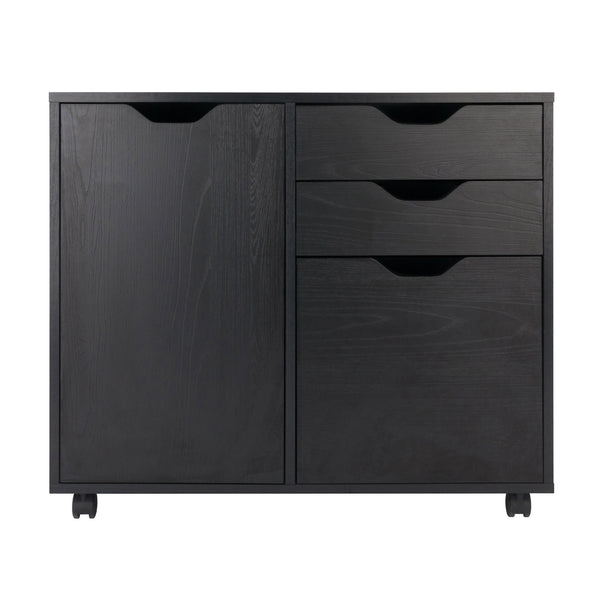 Winsome Wood Halifax Mobile Filing Cabinet With 3 Drawers & Side Storage - Sleek Black Design For Home Office Black Composite Wood 20431-winsome-wood