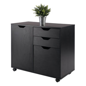 Winsome Wood Halifax Mobile Filing Cabinet With 3 Drawers & Side Storage - Sleek Black Design For Home Office Black Composite Wood 20431-winsome-wood