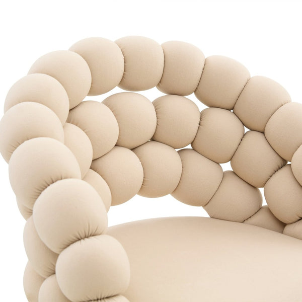 English Elm Set of 2 Sculptural Bubble Back Velvet Barstools with Glamorous Electroplated Legs Beige,Gold W3875P370837
