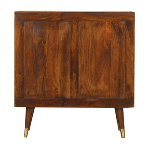 English Elm Solid Mango Wood Cabinet with Brass Plated Doors and Nordic Feet for Living Rooms B182P284339