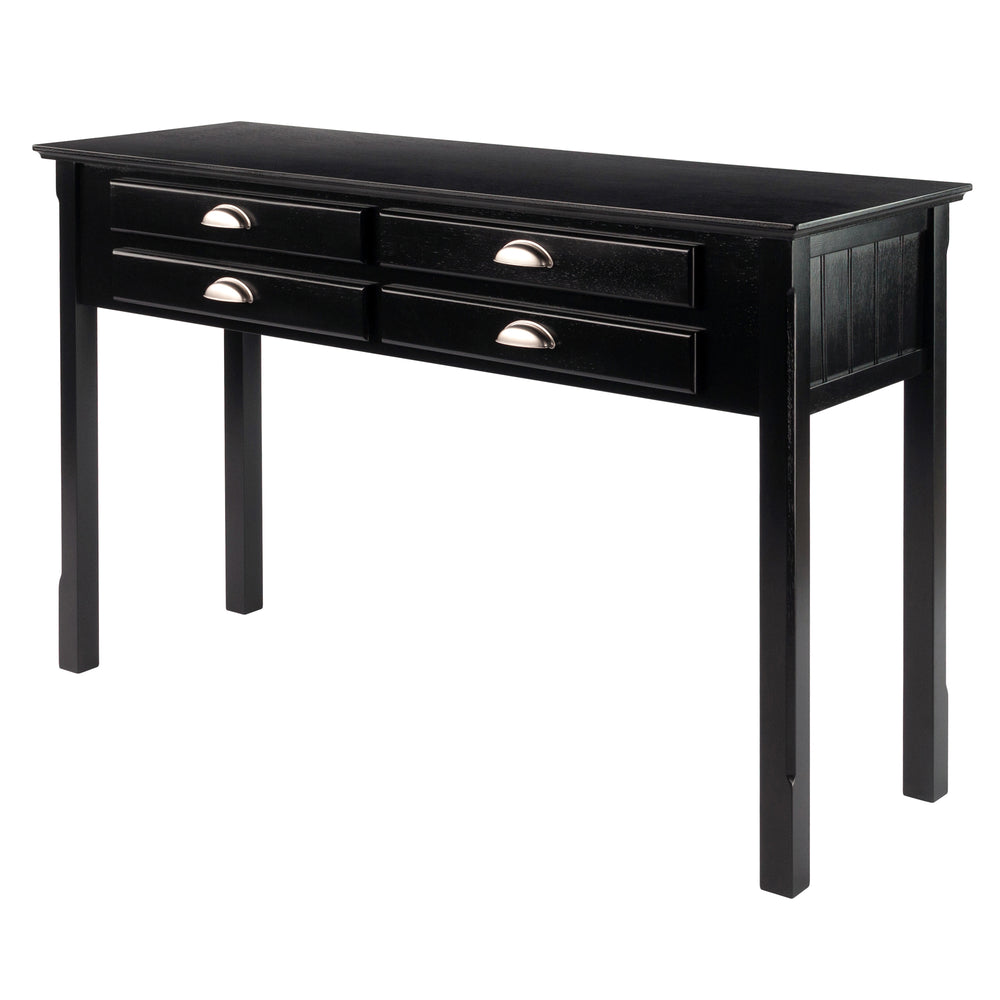 Winsome Wood Timber Console Table - Stylish Black Accent Table With Ample Storage & Elegant Brushed Aluminum Pulls Black Solid ,Composite Wood 20450-winsome-wood