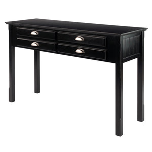 Winsome Wood Timber Console Table - Stylish Black Accent Table With Ample Storage & Elegant Brushed Aluminum Pulls Black Solid ,Composite Wood 20450-winsome-wood