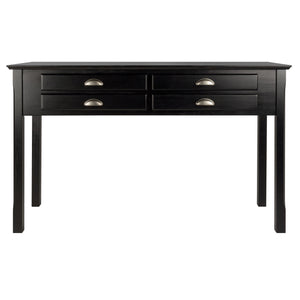 Winsome Wood Timber Console Table - Stylish Black Accent Table With Ample Storage & Elegant Brushed Aluminum Pulls Black Solid ,Composite Wood 20450-winsome-wood