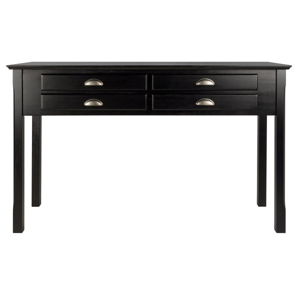 Winsome Wood Timber Console Table - Stylish Black Accent Table With Ample Storage & Elegant Brushed Aluminum Pulls Black Solid ,Composite Wood 20450-winsome-wood