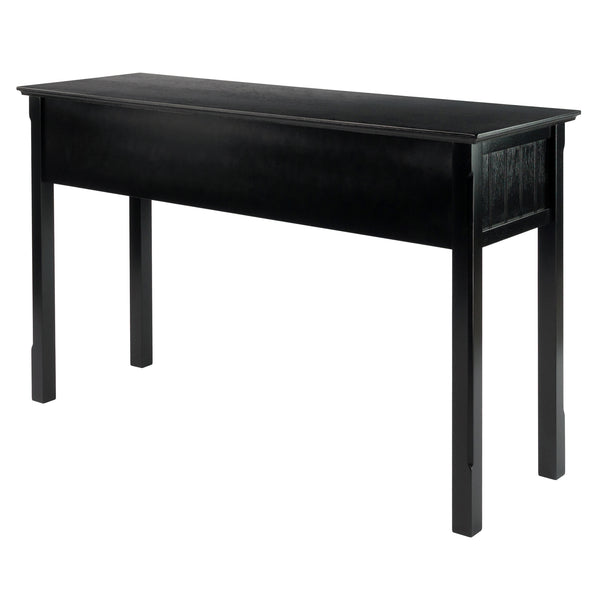 Winsome Wood Timber Console Table - Stylish Black Accent Table With Ample Storage & Elegant Brushed Aluminum Pulls Black Solid ,Composite Wood 20450-winsome-wood