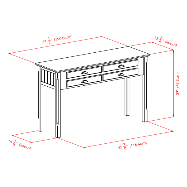 Winsome Wood Timber Console Table - Stylish Black Accent Table With Ample Storage & Elegant Brushed Aluminum Pulls Black Solid ,Composite Wood 20450-winsome-wood