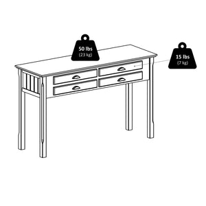 Winsome Wood Timber Console Table - Stylish Black Accent Table With Ample Storage & Elegant Brushed Aluminum Pulls Black Solid ,Composite Wood 20450-winsome-wood